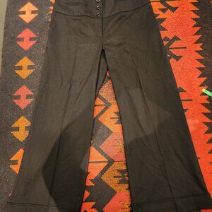 NEW High-Waisted Black Button-Front Trousers By H&M Size 12